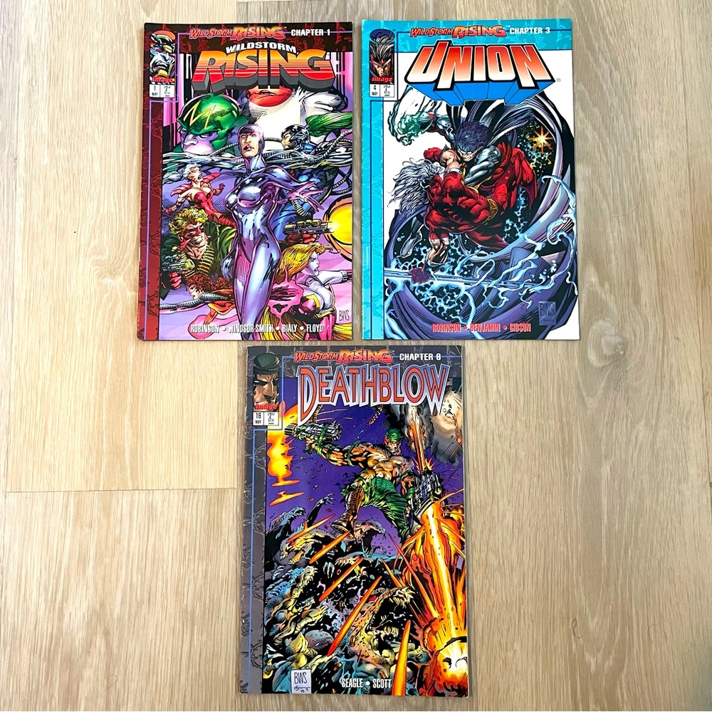 1995 VINTAGE WILDSTORM RISING #1, 4, 16 Comic Books Bundle Lot Of 3ea